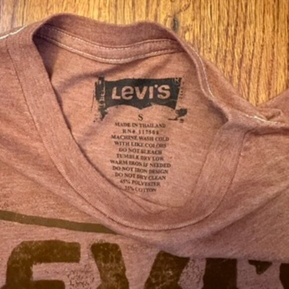LEVI’S Graphic Logo Tee Brown Heather Short Sleeve T-Shirt Size S - Picture 3 of 4